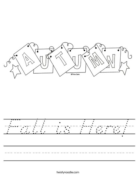 Autumn Sign Worksheet