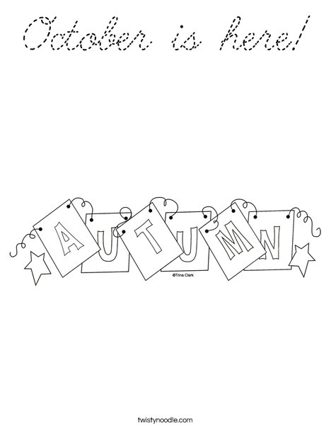 Autumn Sign Coloring Page