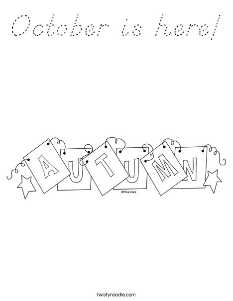 Autumn Sign Coloring Page