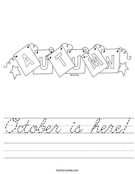 Autumn Sign Worksheet