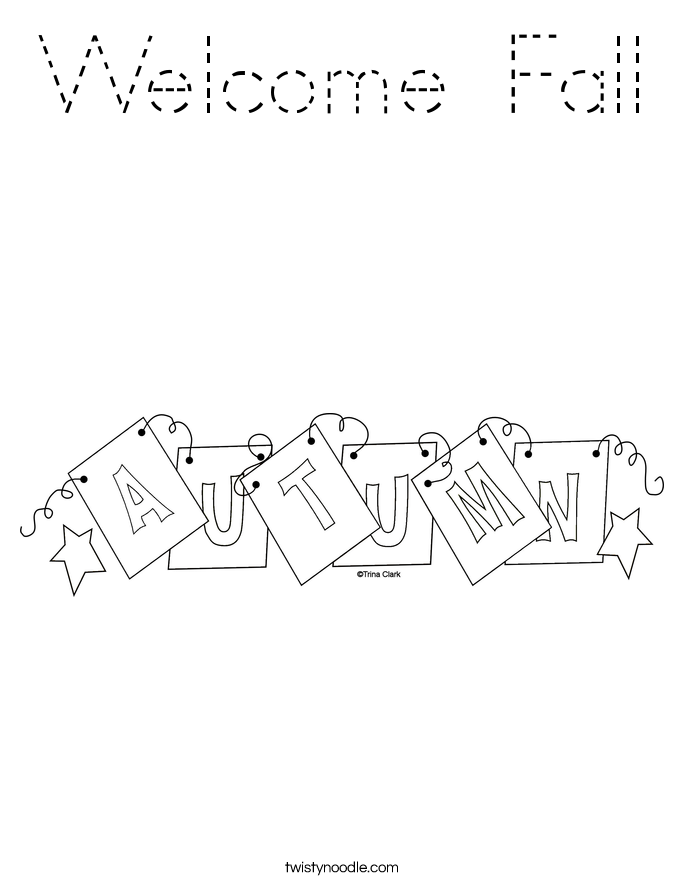 Welcome Fall Coloring Page