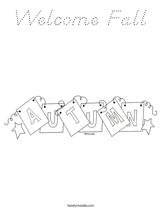 Welcome Fall Coloring Page