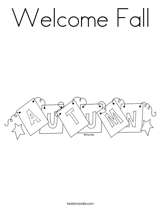 Welcome Fall Coloring Page