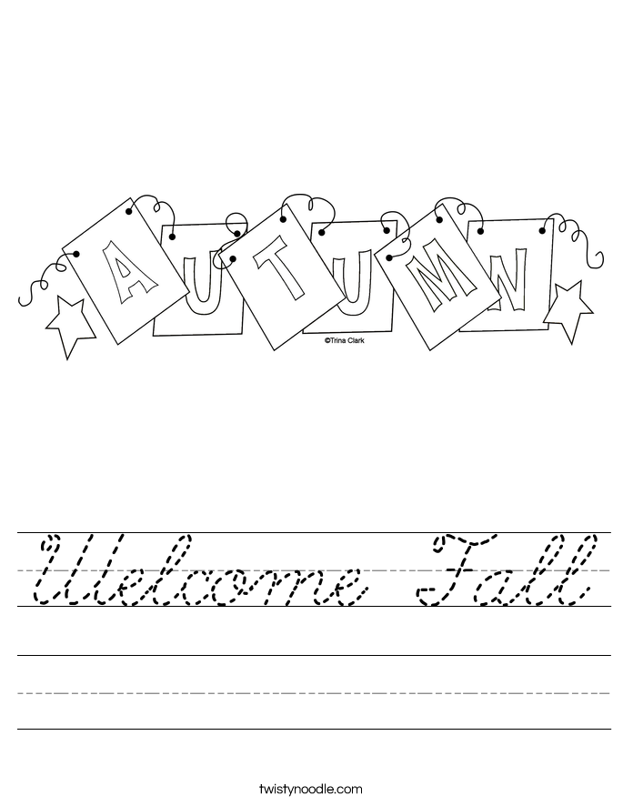 Welcome Fall Worksheet