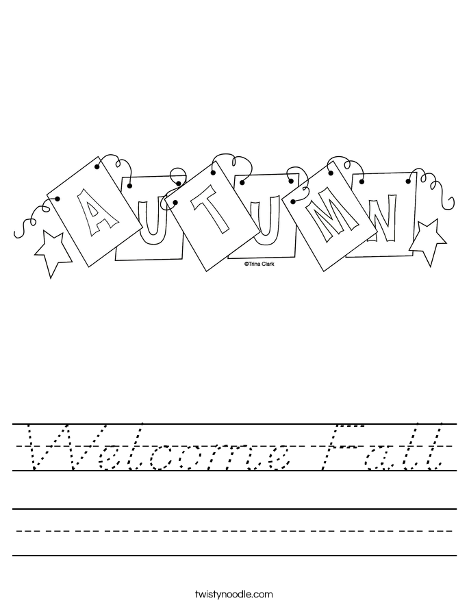 Welcome Fall Worksheet