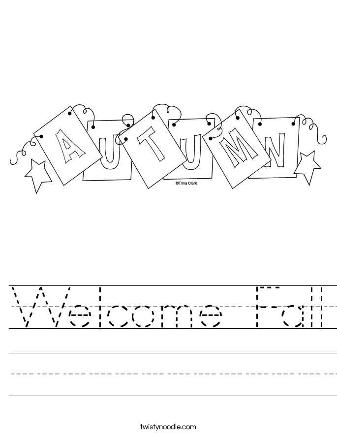 Welcome Fall Worksheet