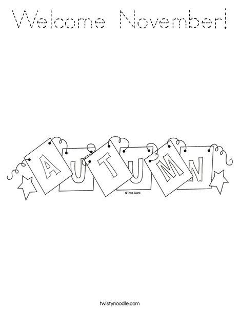 Autumn Sign Coloring Page