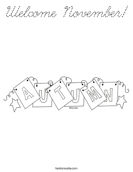 Autumn Sign Coloring Page