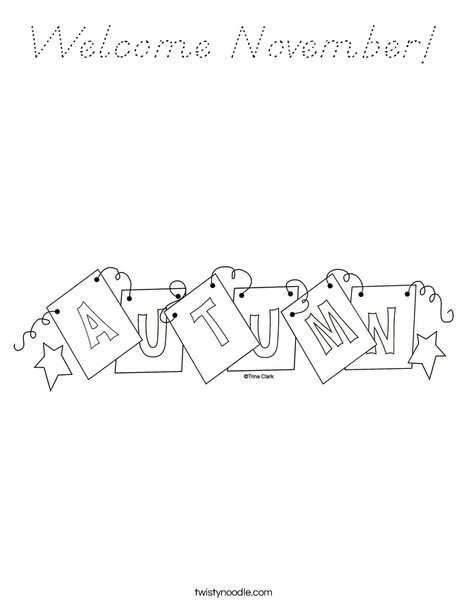 Autumn Sign Coloring Page