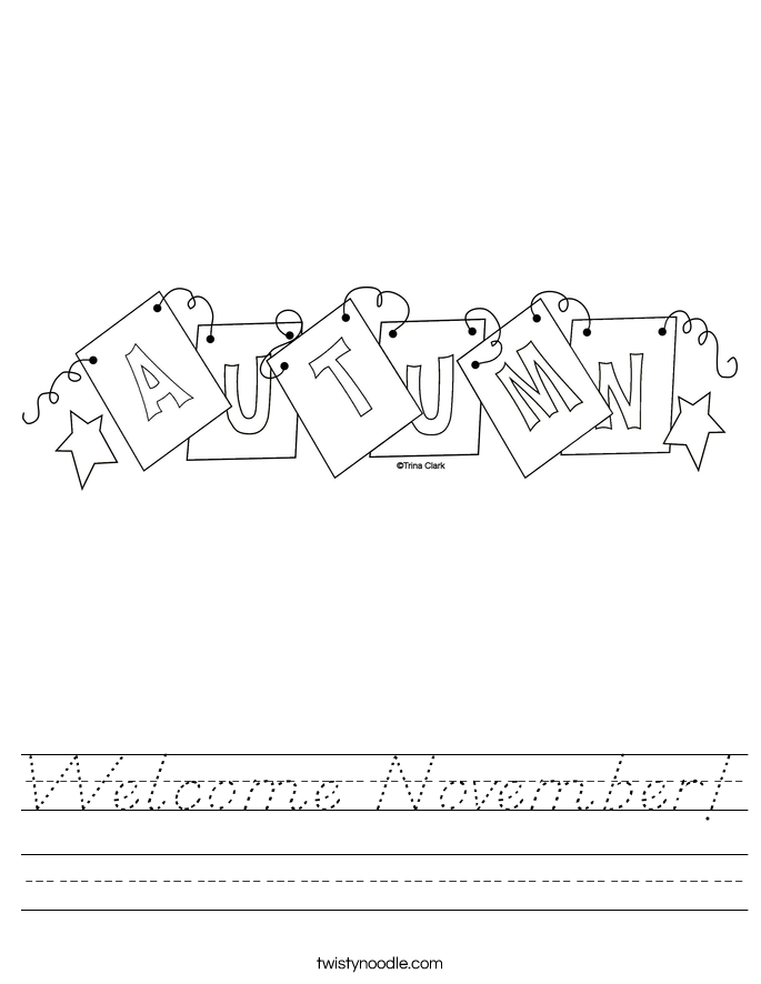 Welcome November! Worksheet