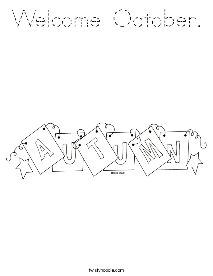 Welcome October! Coloring Page