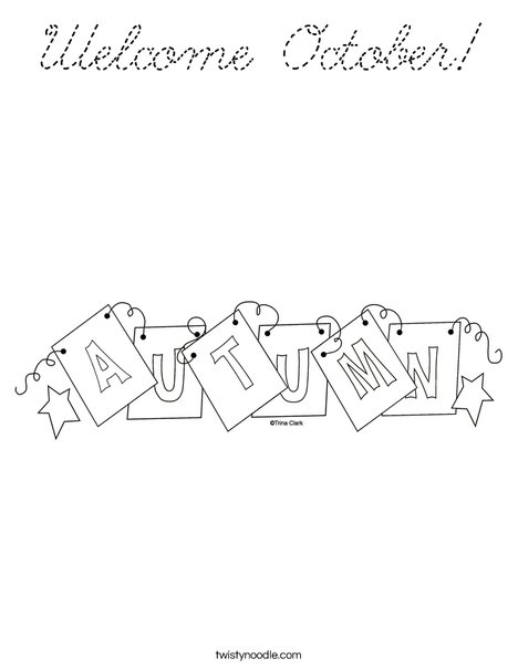 Autumn Sign Coloring Page
