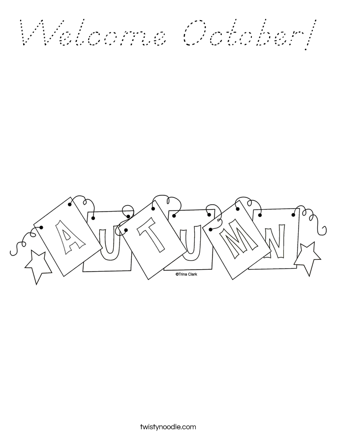 Welcome October! Coloring Page