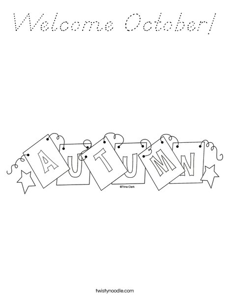 Autumn Sign Coloring Page