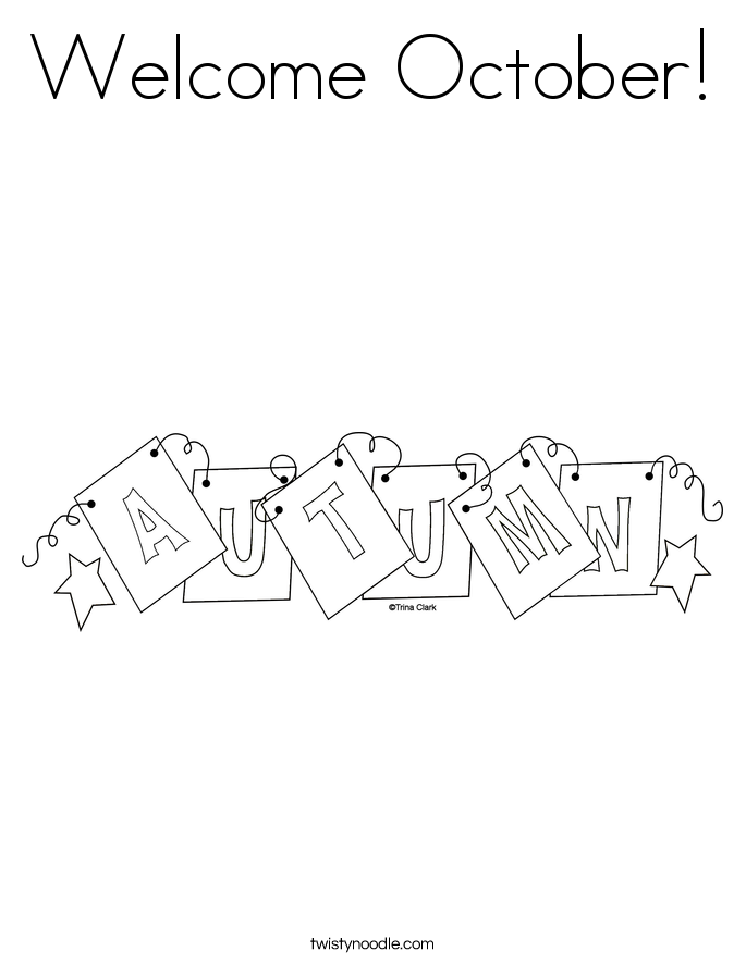 Welcome October! Coloring Page