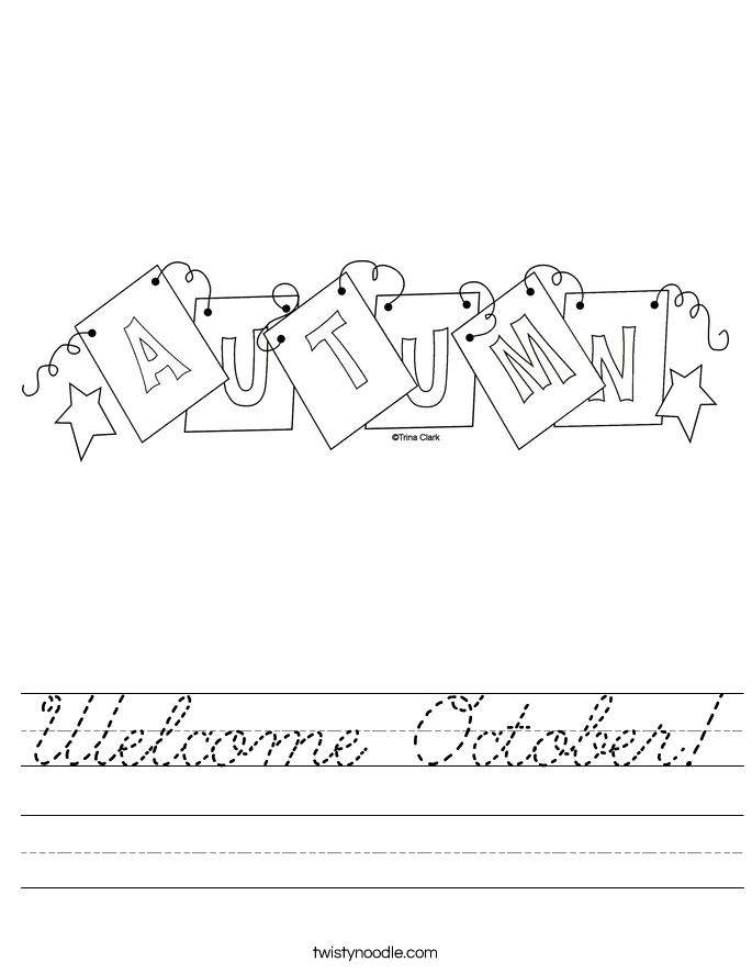 Welcome October! Worksheet