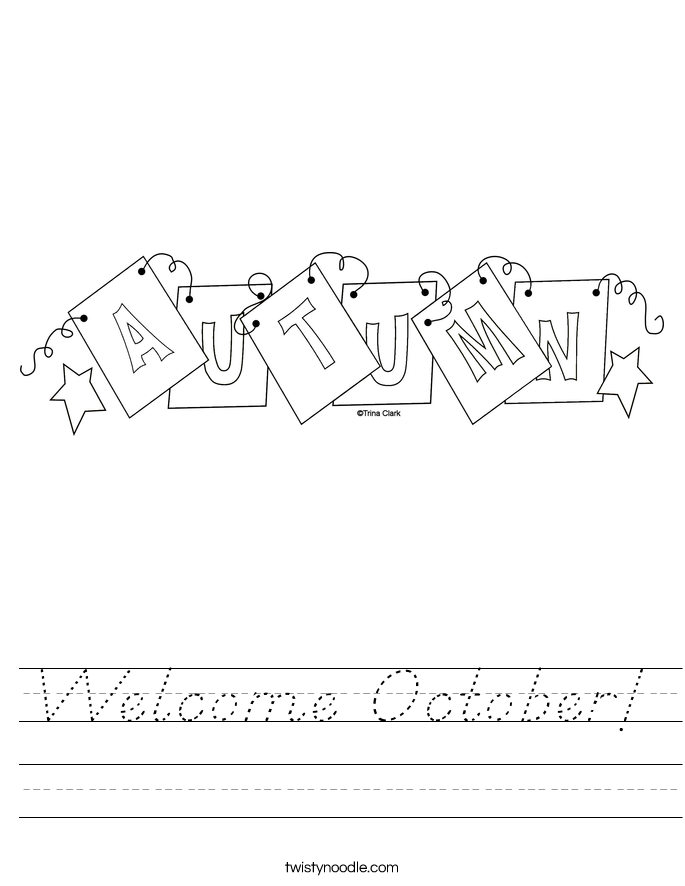 Welcome October! Worksheet