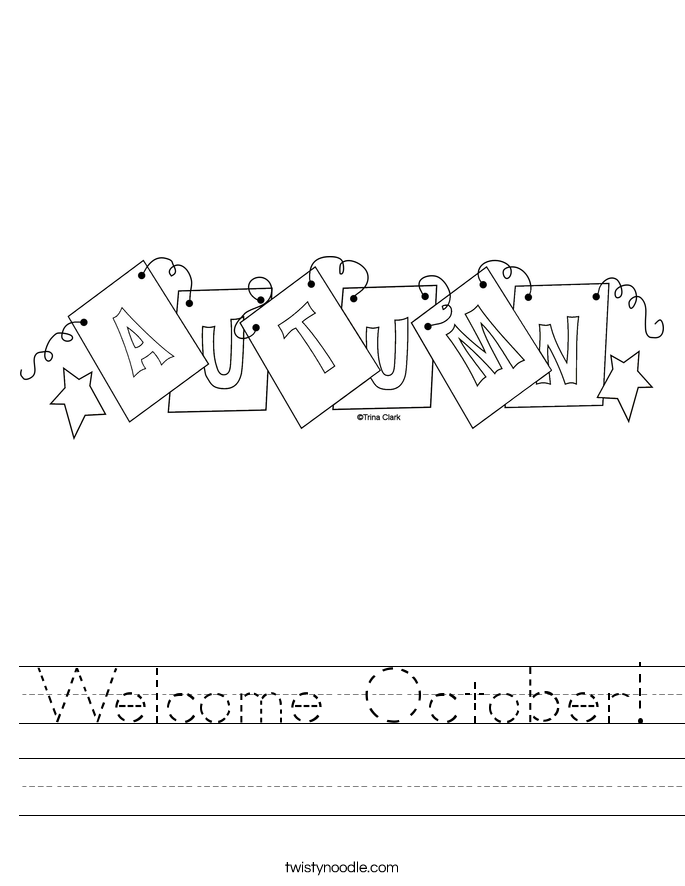 Welcome October! Worksheet