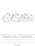 Welcome October! Worksheet