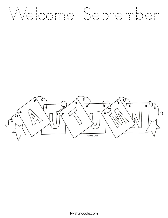 Welcome September Coloring Page