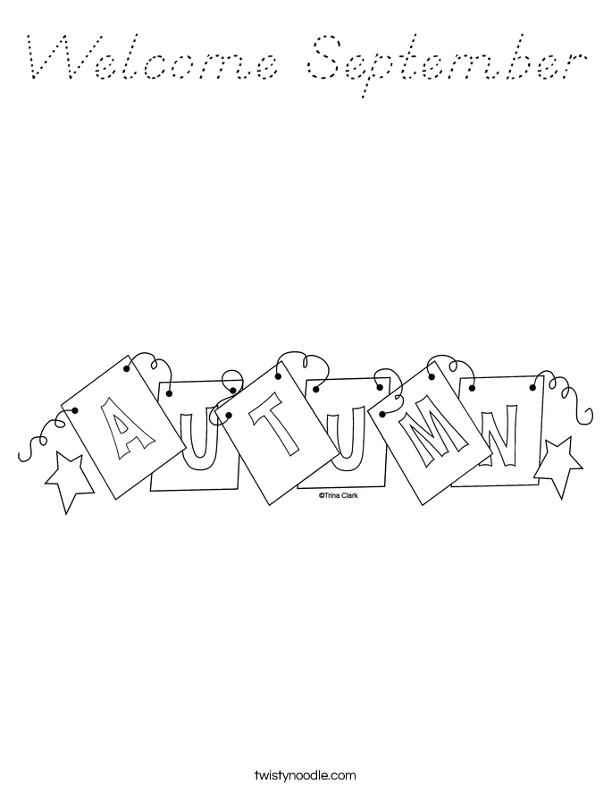 Welcome September Coloring Page