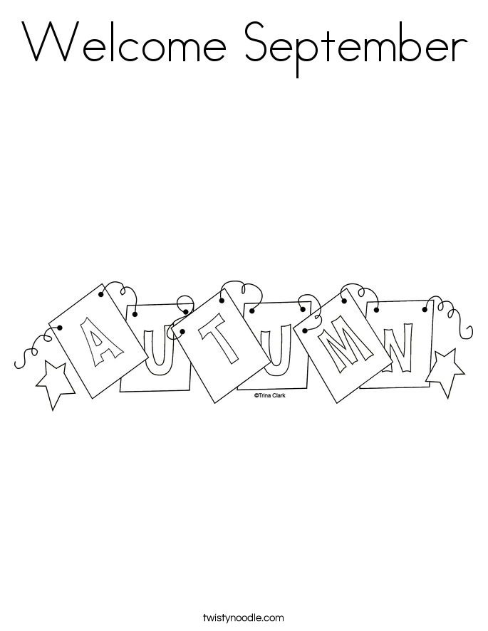 Welcome September Coloring Page