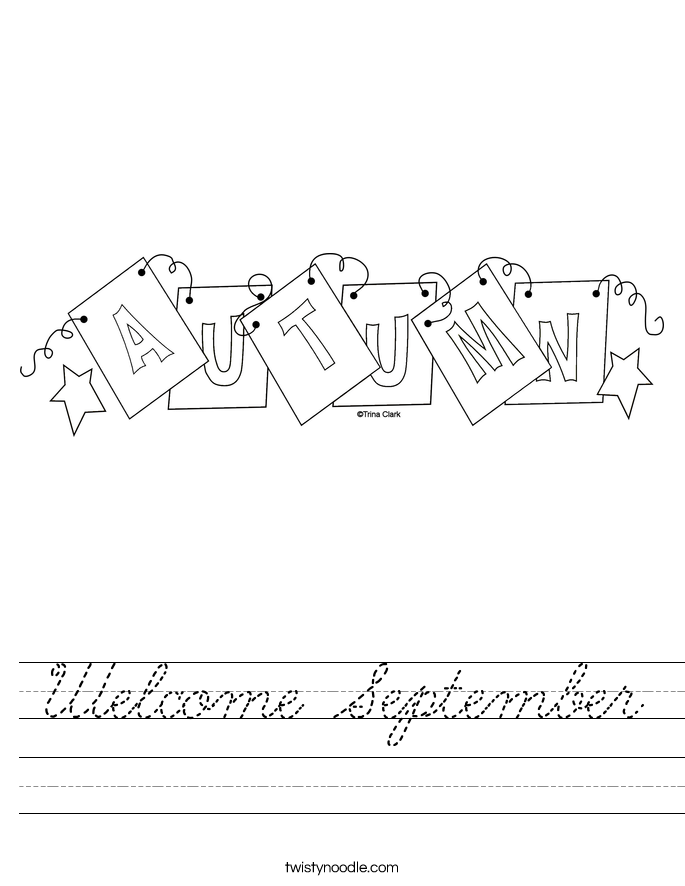 Welcome September Worksheet