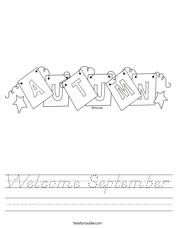 Welcome September Worksheet