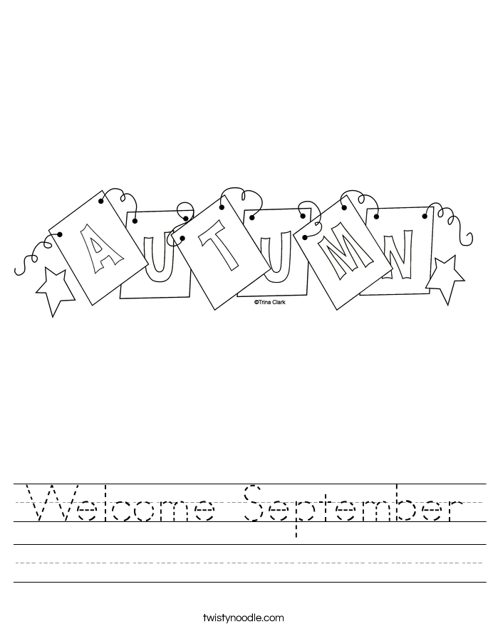 Welcome September Worksheet