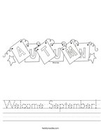 Welcome September Handwriting Sheet