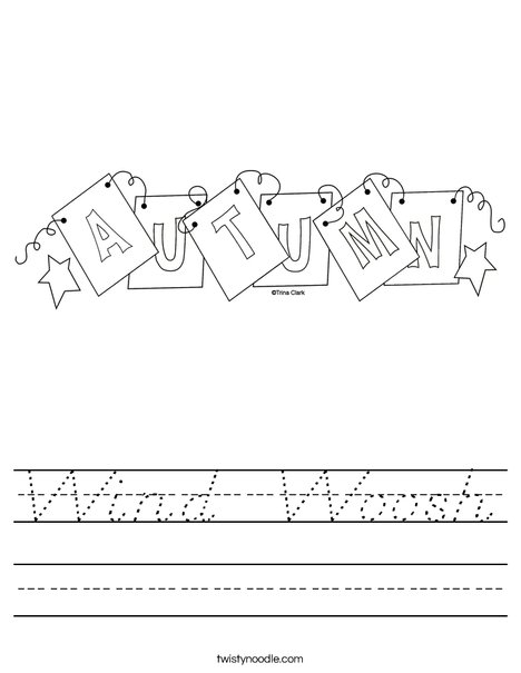 Autumn Sign Worksheet