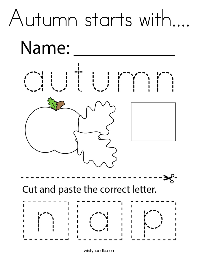 Autumn starts with.... Coloring Page