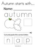 Autumn starts with Coloring Page
