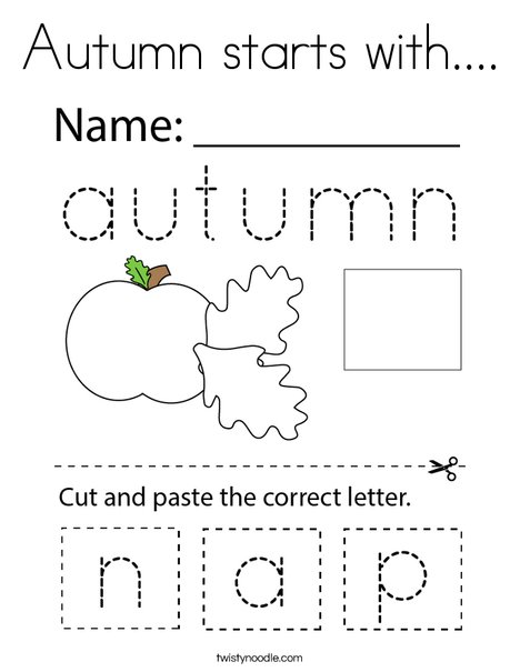 Autumn starts with.... Coloring Page
