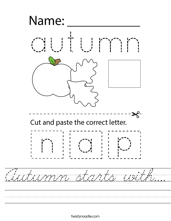 Autumn starts with.... Worksheet