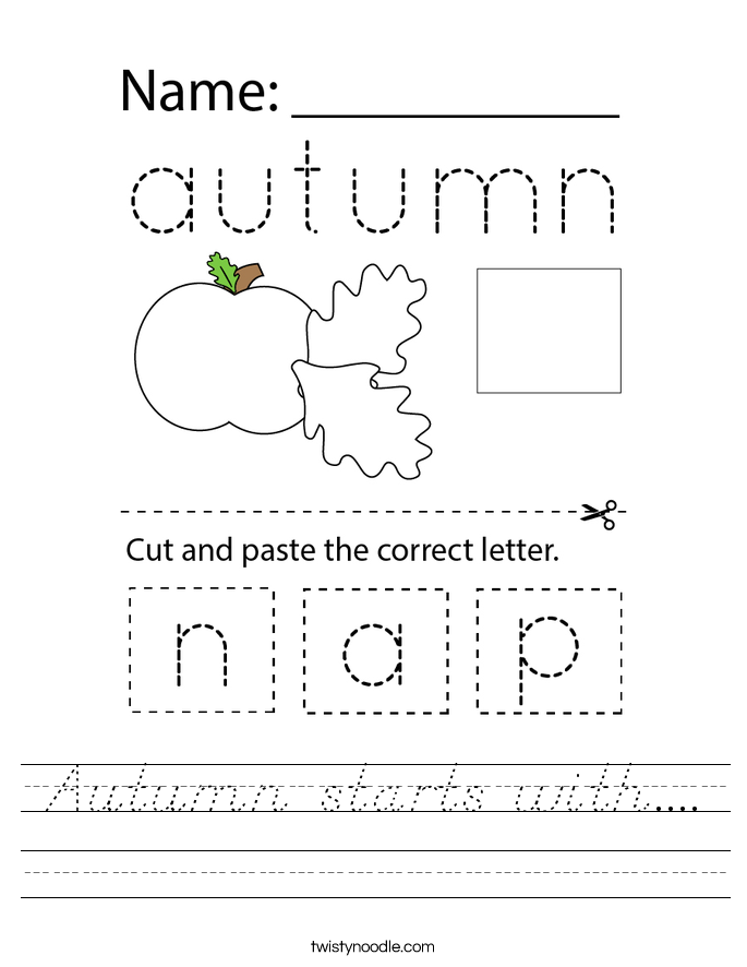 Autumn starts with.... Worksheet