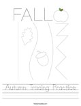Autumn Tracing Practice Worksheet