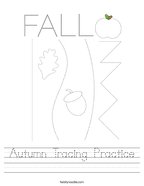 Autumn Tracing Practice Handwriting Sheet