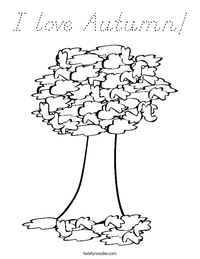 I love Autumn! Coloring Page