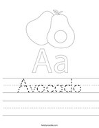Avocado Handwriting Sheet