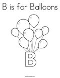 B is for Balloons Coloring Page