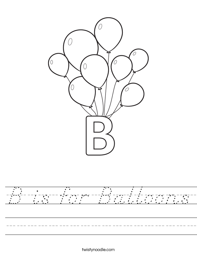 B is for Balloons Worksheet