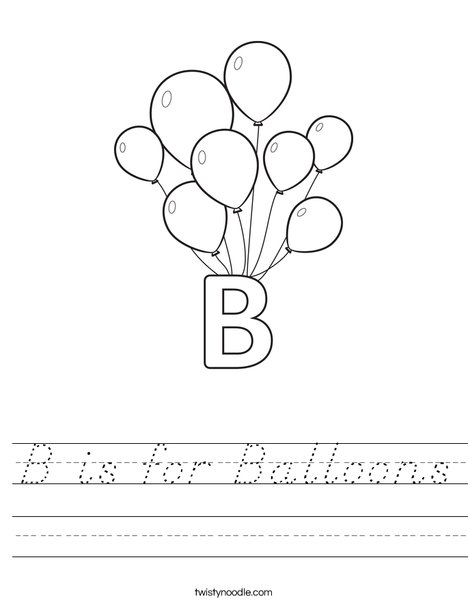 B Balloons Worksheet