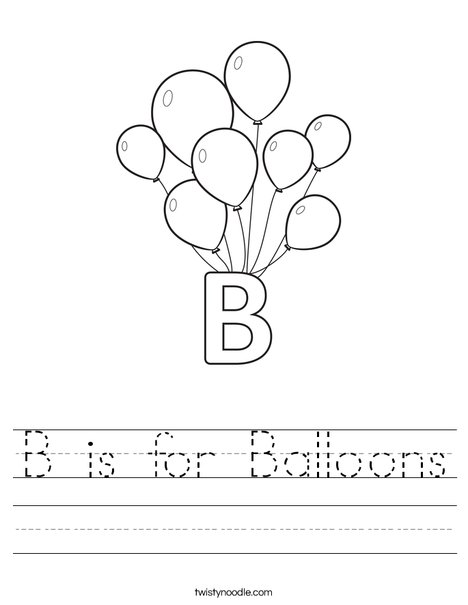 B Balloons Worksheet