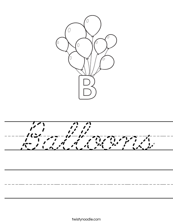 Balloons Worksheet