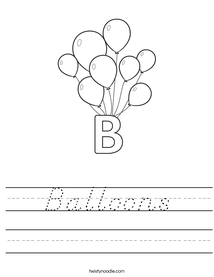 Balloons Worksheet