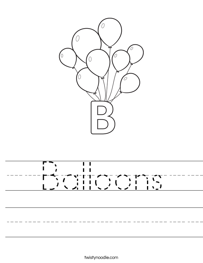 Balloons Worksheet