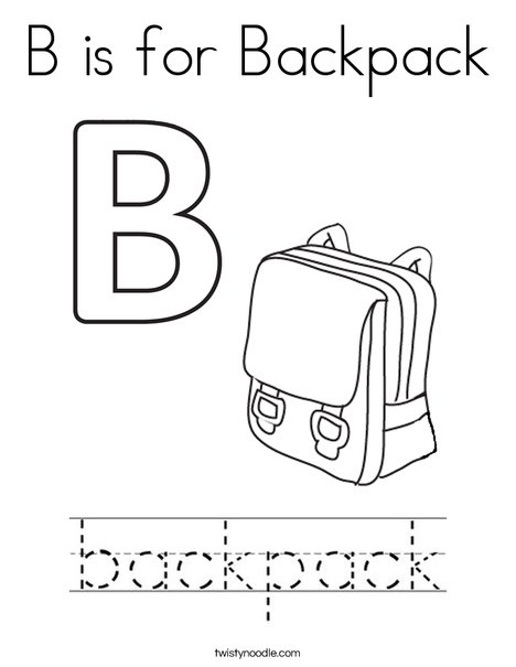 B is for Backpack Coloring Page - Twisty Noodle B is for Backpack Coloring Page - Twisty Noodle