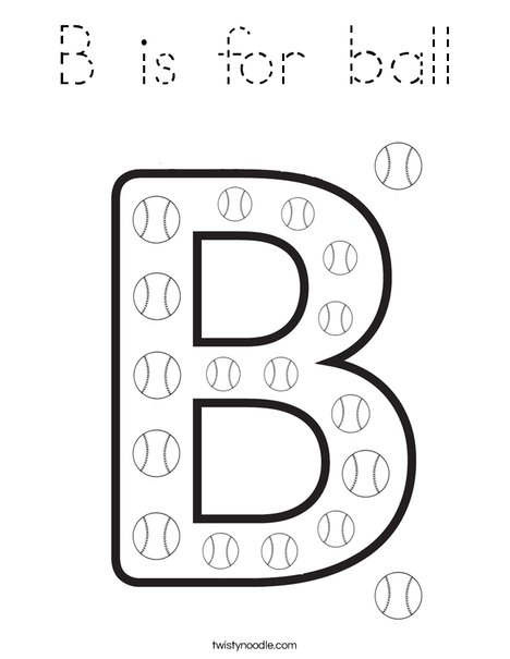  B is for ball Coloring Page
