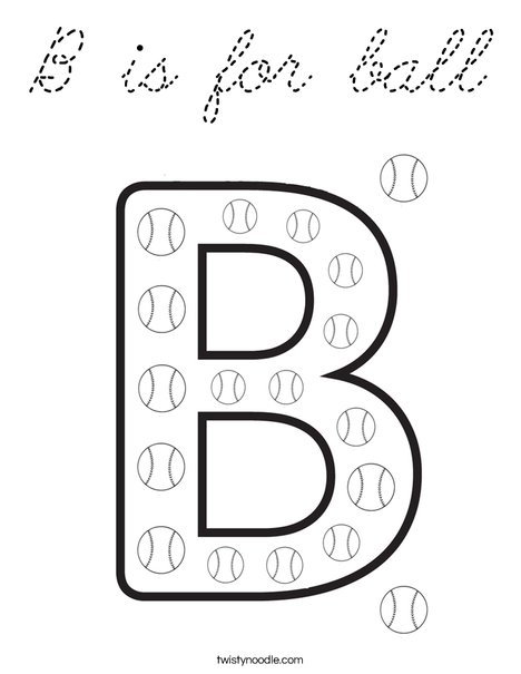  B is for ball Coloring Page